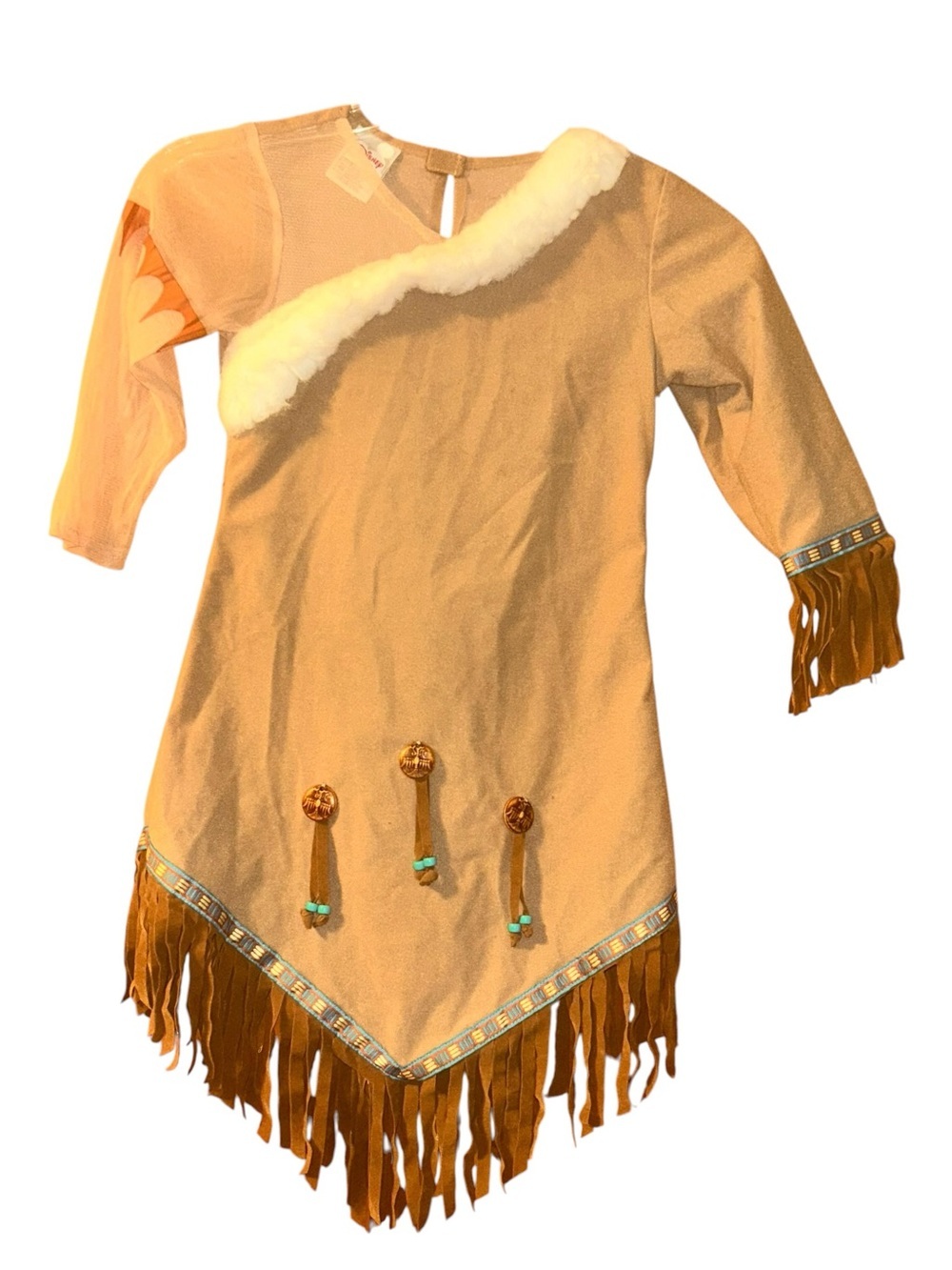 Girls DISNEY STORE INDIAN PRINCESS POCAHONTAS DRESS COSTUME 4 /5 XS